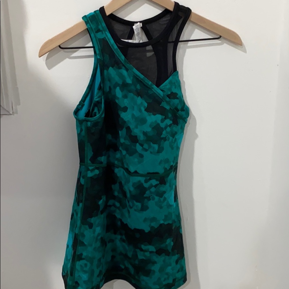 Asymmetrical Lulu tank with built in bra